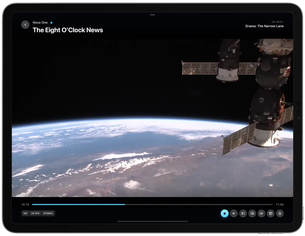 The M3U player on iPad