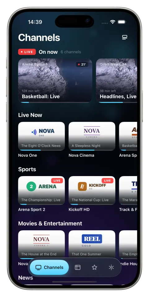 Liquid IPTV on iPhone