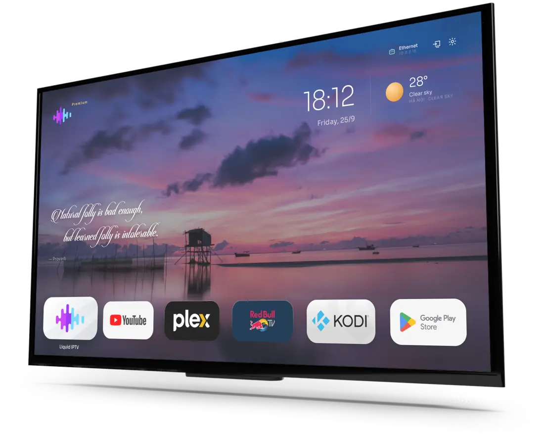 Liquid Launcher home screen on Android TV